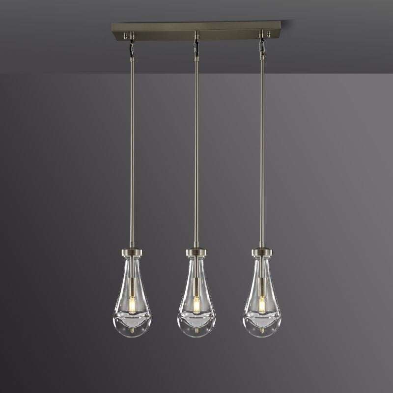 Rain Drops 3 Lights Rectangular Chandelier - Enchanting Glow & Modern Elegance
