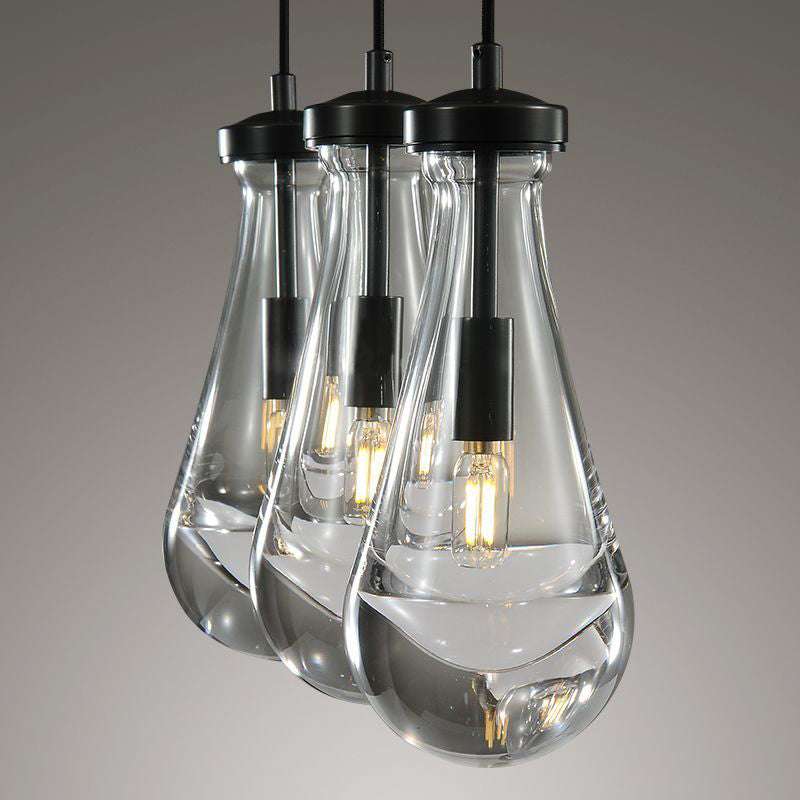 Rain Drops 3 Lights Rectangular Chandelier - Enchanting Glow & Modern Elegance