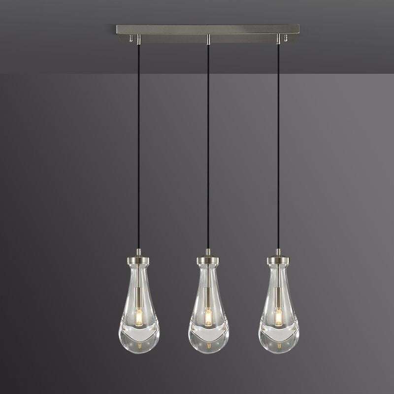 Rain Drops 3 Lights Rectangular Chandelier - Enchanting Glow & Modern Elegance