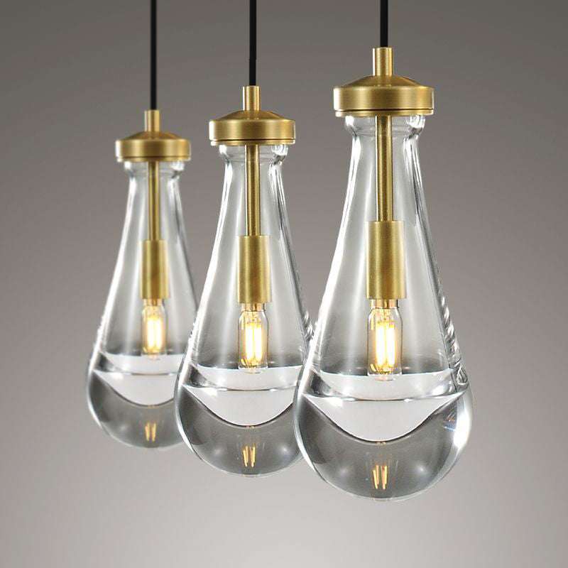 Rain Drops 3 Lights Rectangular Chandelier - Enchanting Glow & Modern Elegance
