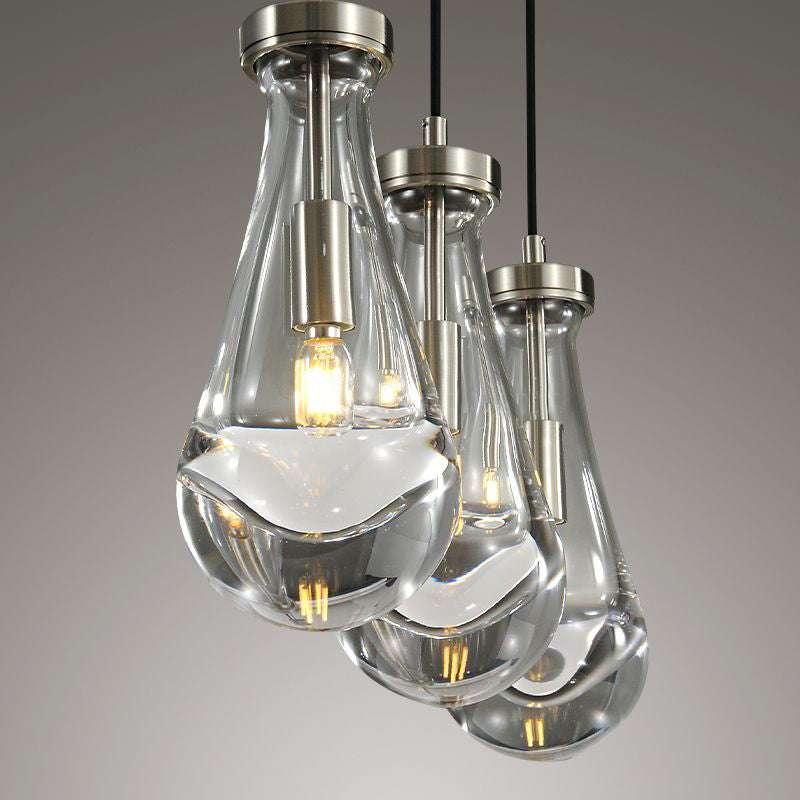 Rain Drops 3 Lights Rectangular Chandelier - Enchanting Glow & Modern Elegance