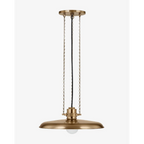 Rainhill Pendant dome hanging light with matte finish casting warm focused downlight over kitchen island