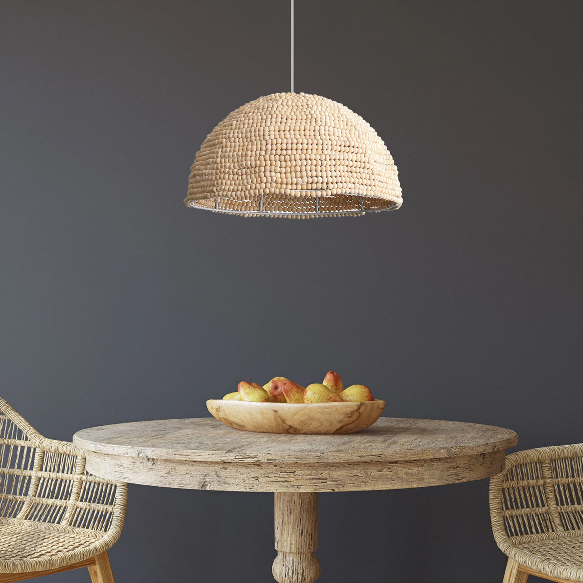 Raquel Artisan Woven Bead Dome Pendant Light