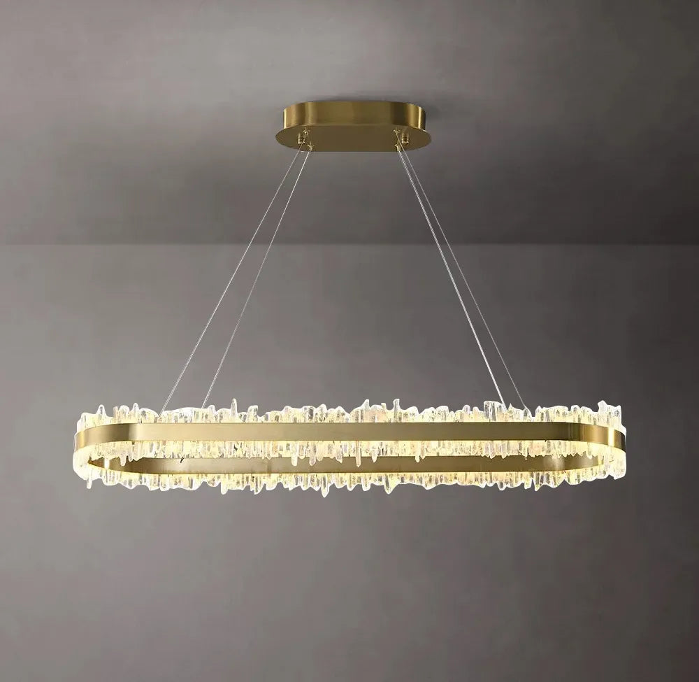 rock crystal oval chandelier