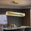 Rock Crystal Oval Chandelier - View 3
