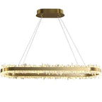 Rock Crystal Oval Chandelier - View 4