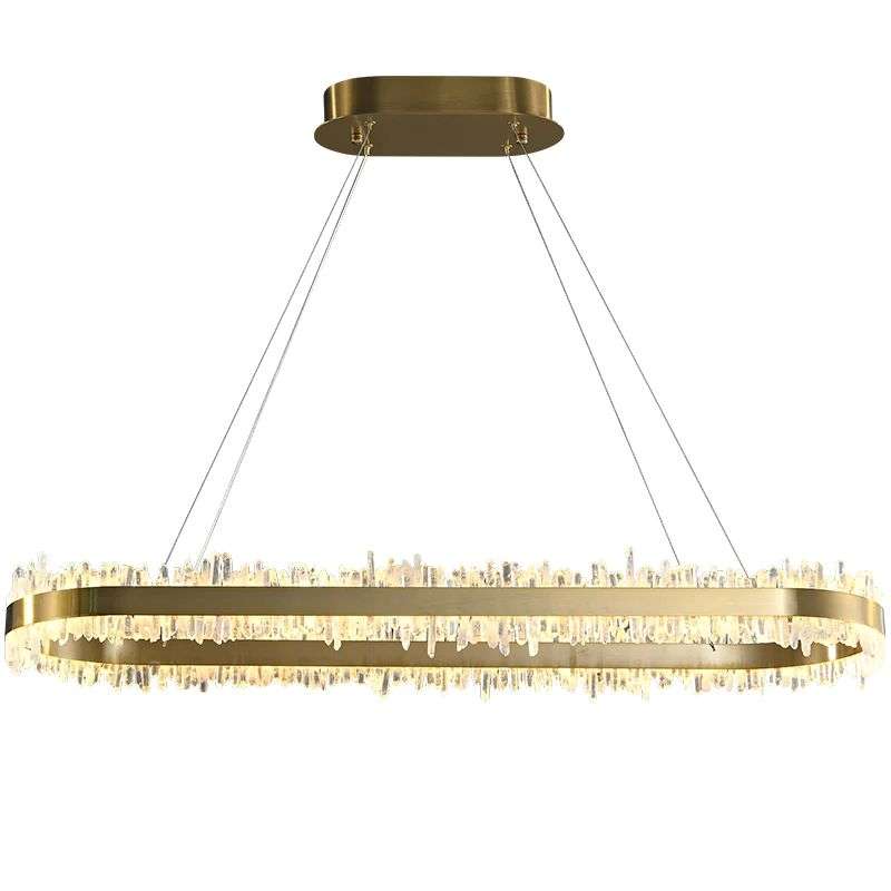 Rock Crystal Oval Chandelier - View 4