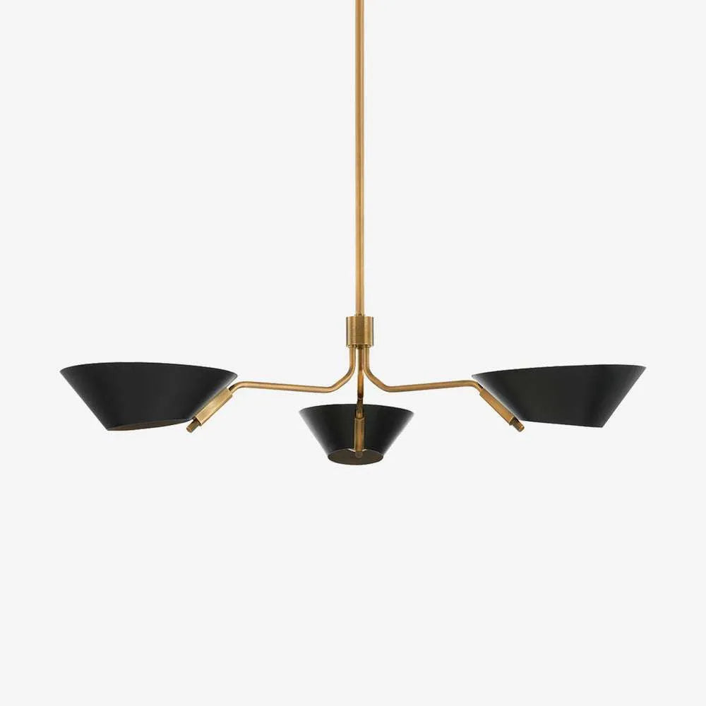 Sacramento chandelier light fixture with modern brass finish