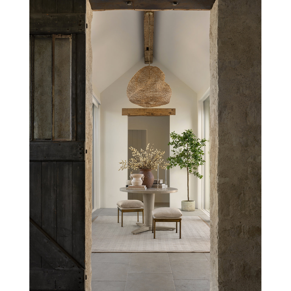 Andorra Wicker Pendant — Artisan Handwoven Hanging Light with Warm Dappled Glow