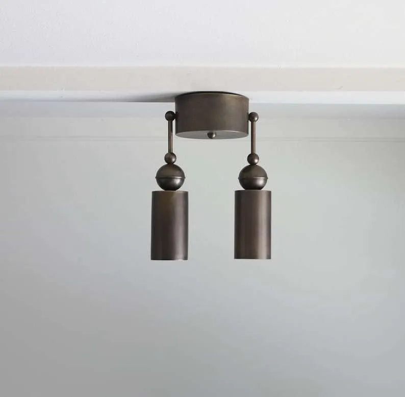 aged brass ceiling light
