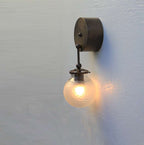 hand-blown glass shade wall sconce