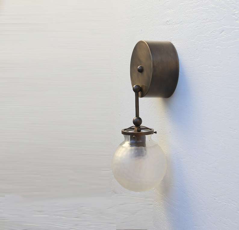 hand-blown glass shade sconce