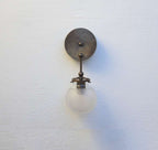hand-blown glass shade wall sconce