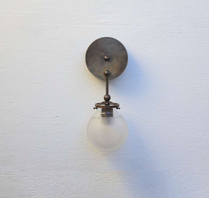 hand-blown glass shade wall sconce