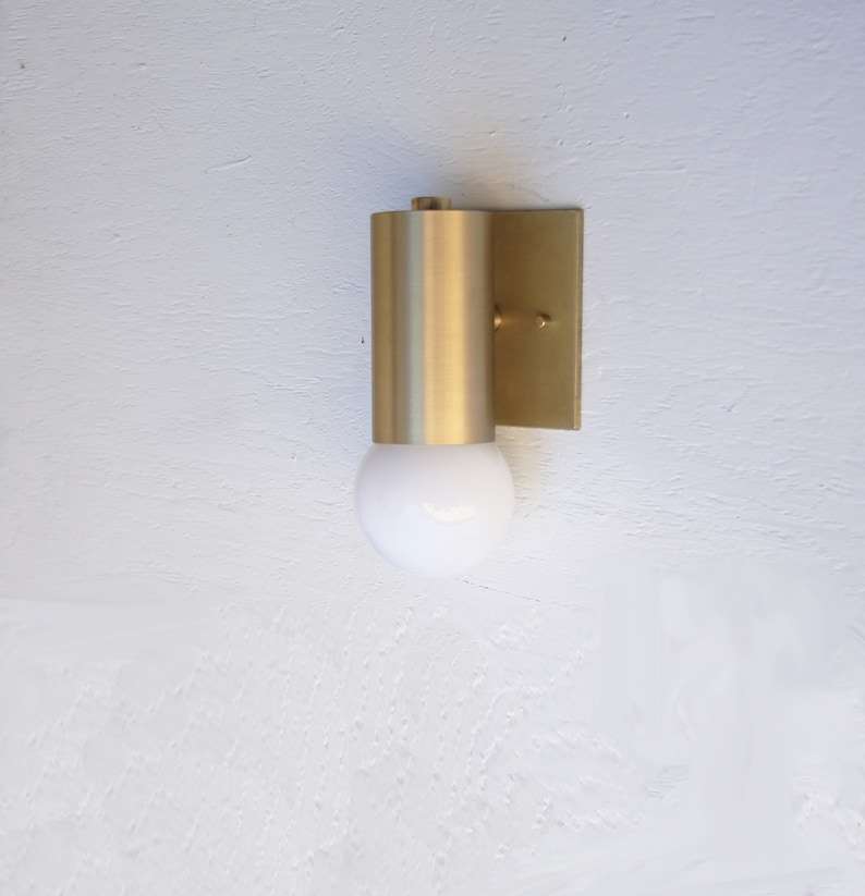 minimal brass sconce