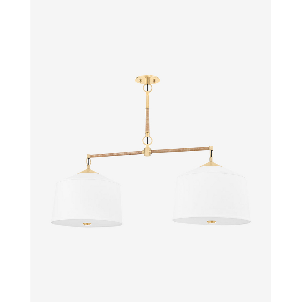 White Semi Flush Ceiling Light – Modern LED plain Semi-Flush Mount with Silk Fabric Shade
