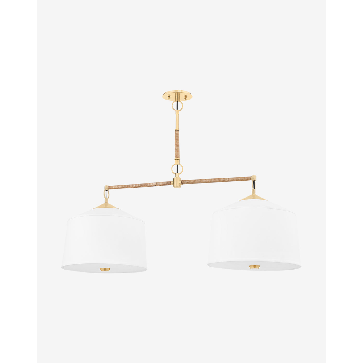 White Semi Flush Ceiling Light – Modern LED plain Semi-Flush Mount with Silk Fabric Shade
