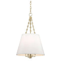 Aged Brass Linen Shade Pendant