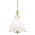 Aged Brass Linen Shade Pendant