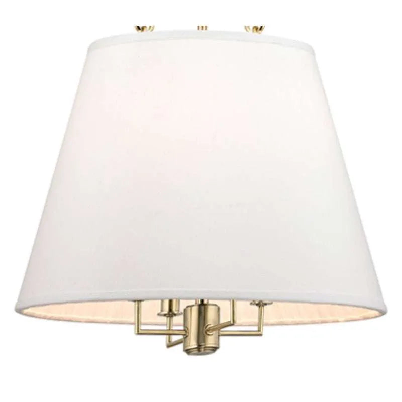 Aged Brass Linen Shade Pendant
