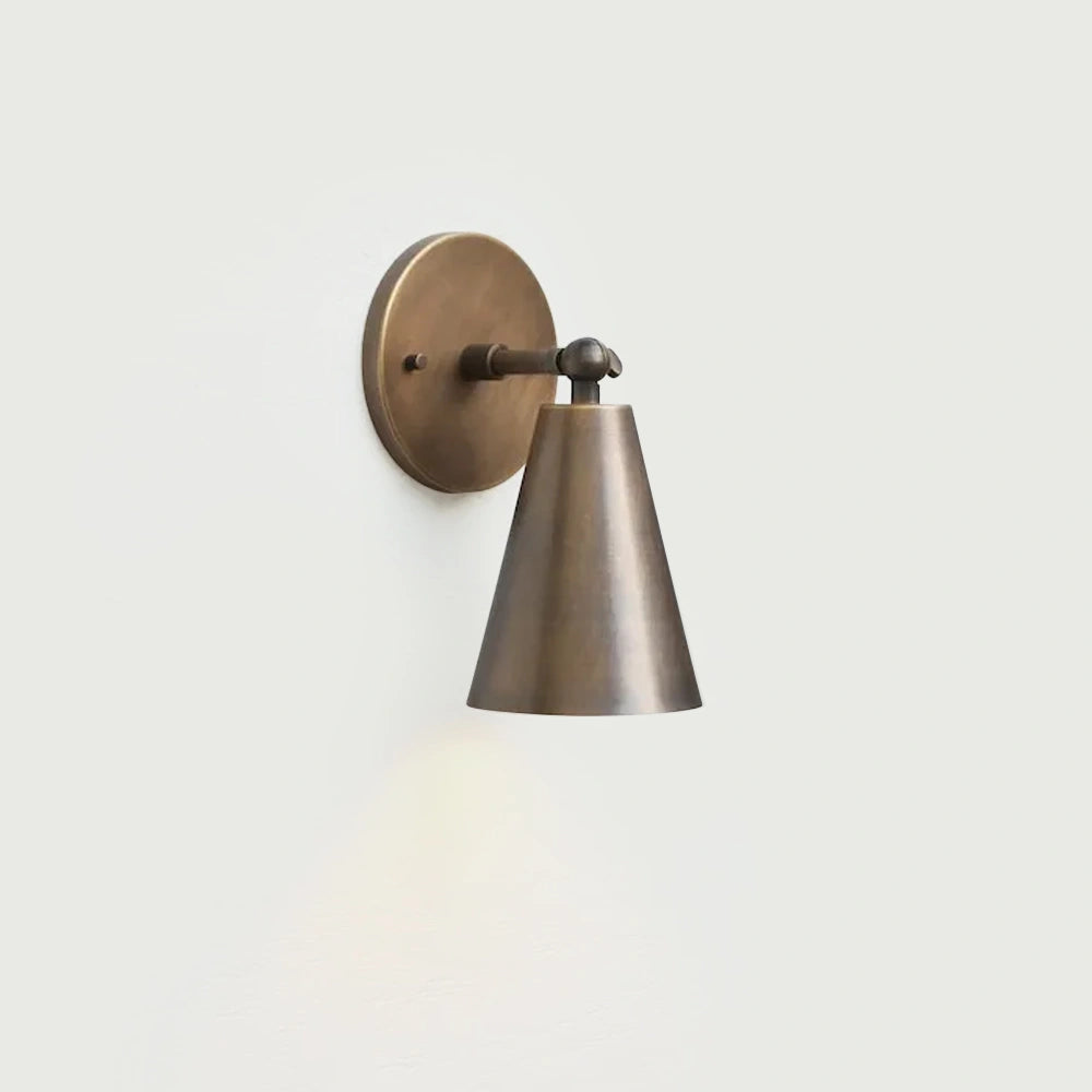 Aged Brass Wall Sconce – Mid Century Modern Light Fixture