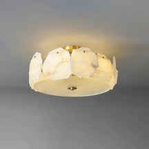 Alabaster Artze Ceiling Fixture | Warm Brass Interior Lighting
