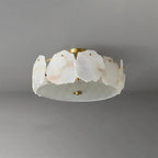 Alabaster Artze Ceiling Fixture | Warm Brass Interior Lighting