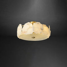 Alabaster Artze Ceiling Fixture | Warm Brass Interior Lighting - View 2
