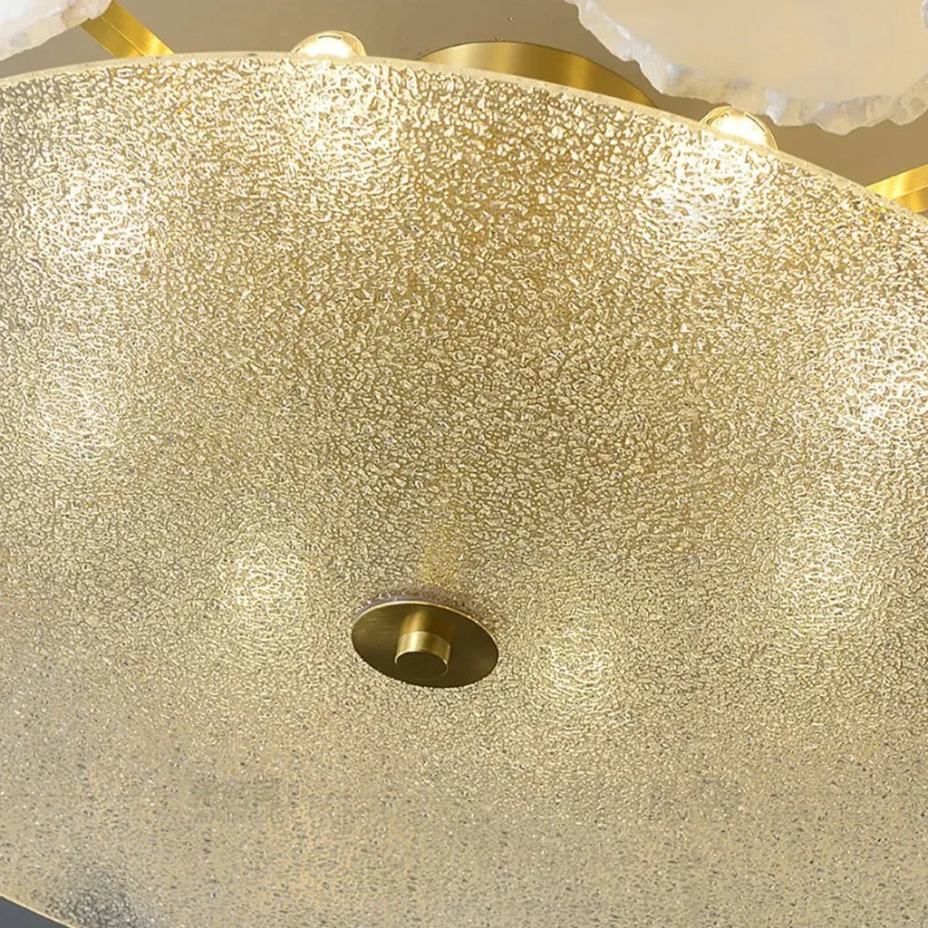 Alabaster Artze Ceiling Fixture | Warm Brass Interior Lighting - View 7
