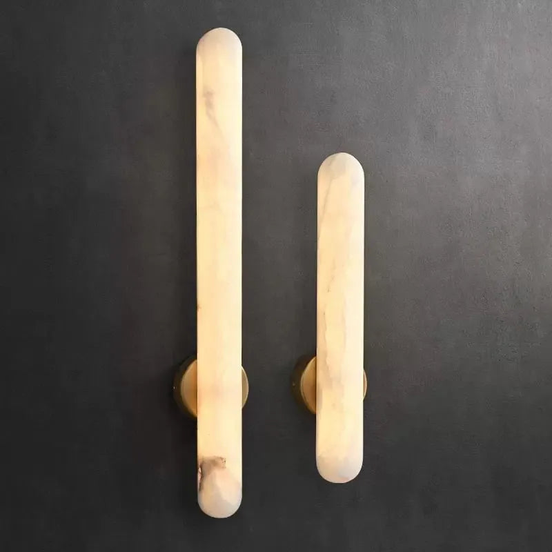 Alabaster Column Wall Light – Vertical Ambient Lamp with Minimalist Design