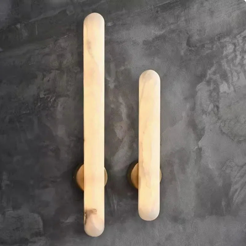 Alabaster Column Wall Light – Vertical Ambient Lamp with Minimalist Design - View 5