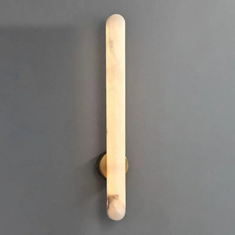 Alabaster Column Wall Light – Vertical Ambient Lamp with Minimalist Design - View 6