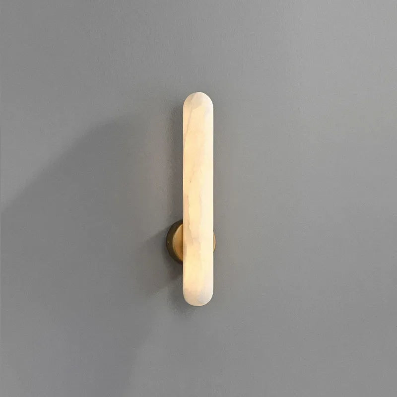 Alabaster Column Wall Light – Vertical Ambient Lamp with Minimalist Design - View 7