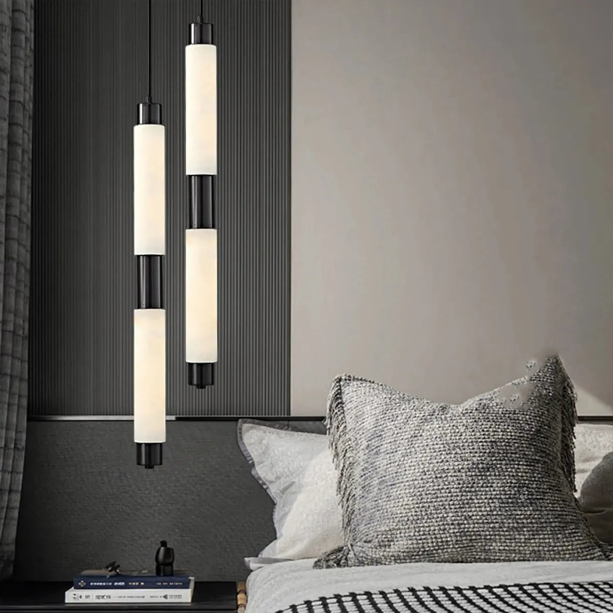 Alabaster Cylindrical Single Pendant | Modern Pendant Lighting - View 3