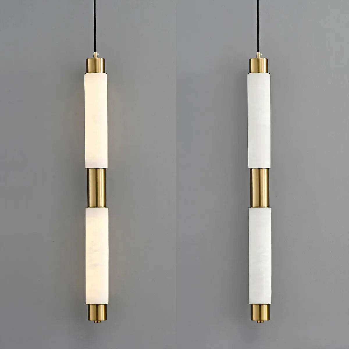 Alabaster Cylindrical Single Pendant | Modern Pendant Lighting - View 4