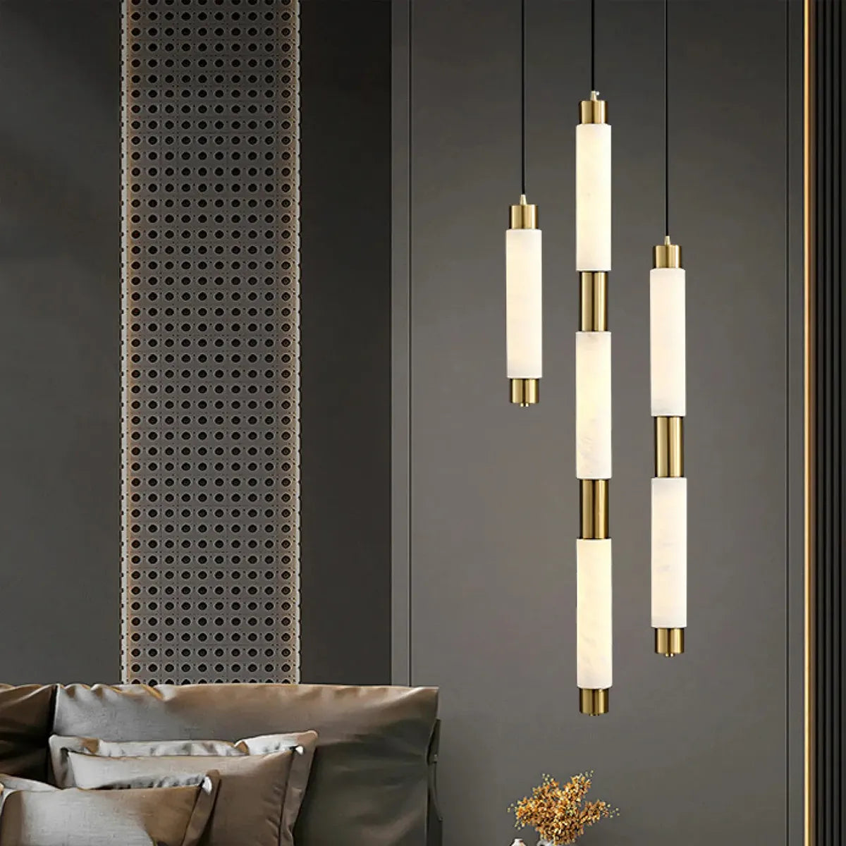 Alabaster Cylindrical Single Pendant | Modern Pendant Lighting - View 5