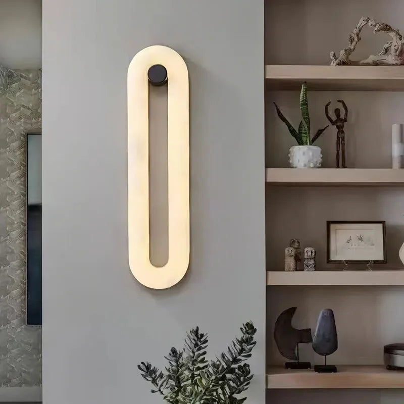 Alabaster Elliptical Wall Lamp – Gradual Fade Glow with Modern Design - View 4