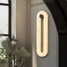 Alabaster Elliptical Wall Lamp – Gradual Fade Glow with Modern Design - View 3