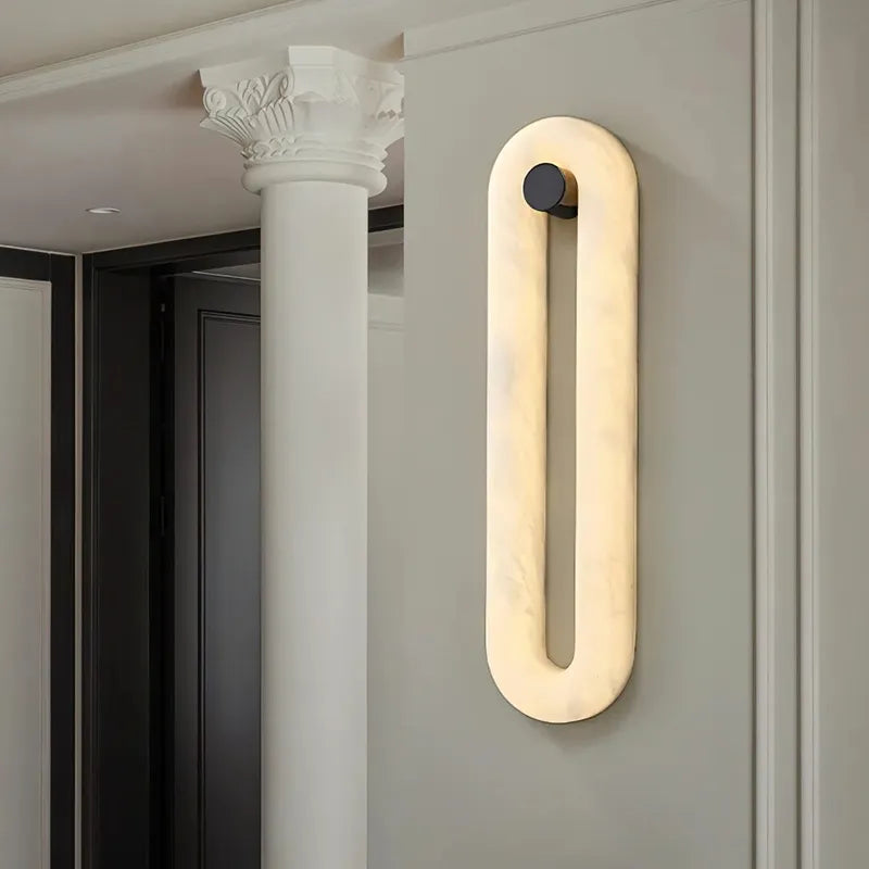 Alabaster Elliptical Wall Lamp – Gradual Fade Glow with Modern Design - View 5