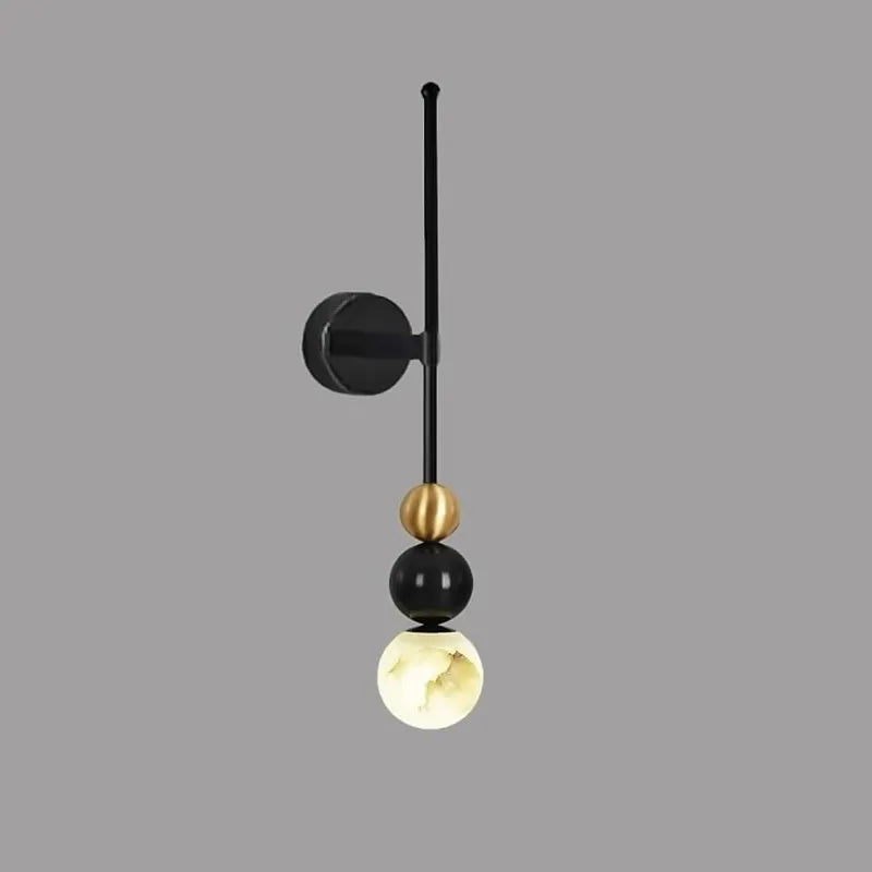 Alabaster Globe Sconce | Copper & Black Wall & Ceiling Modern Ball Light