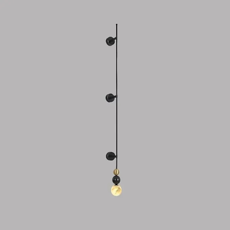 Alabaster Globe Sconce | Copper & Black Wall & Ceiling Modern Ball Light