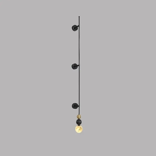 Alabaster Globe Sconce | Copper & Black Wall & Ceiling Modern Ball Light