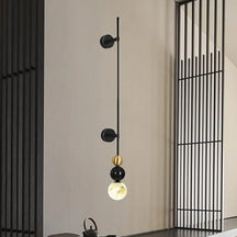 Alabaster Globe Sconce | Copper & Black Wall & Ceiling Modern Ball Light - View 2