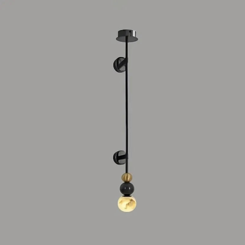 Alabaster Globe Sconce | Copper & Black Wall & Ceiling Modern Ball Light - View 6