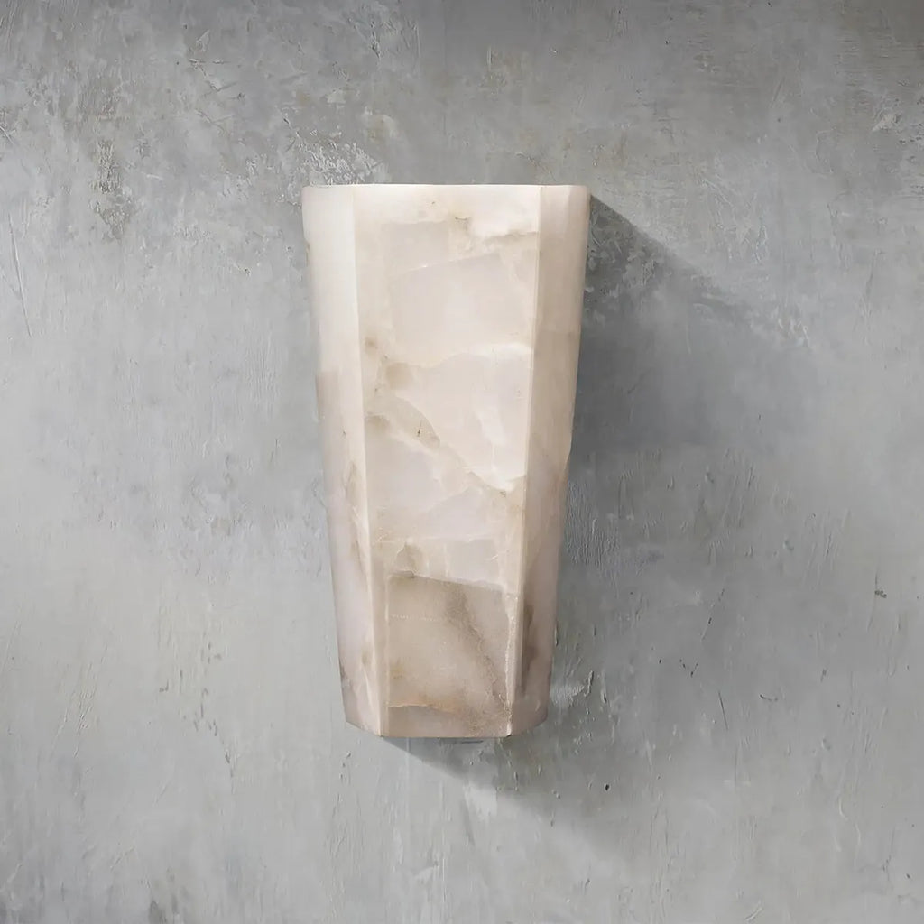 alabaster hexagonal sconce