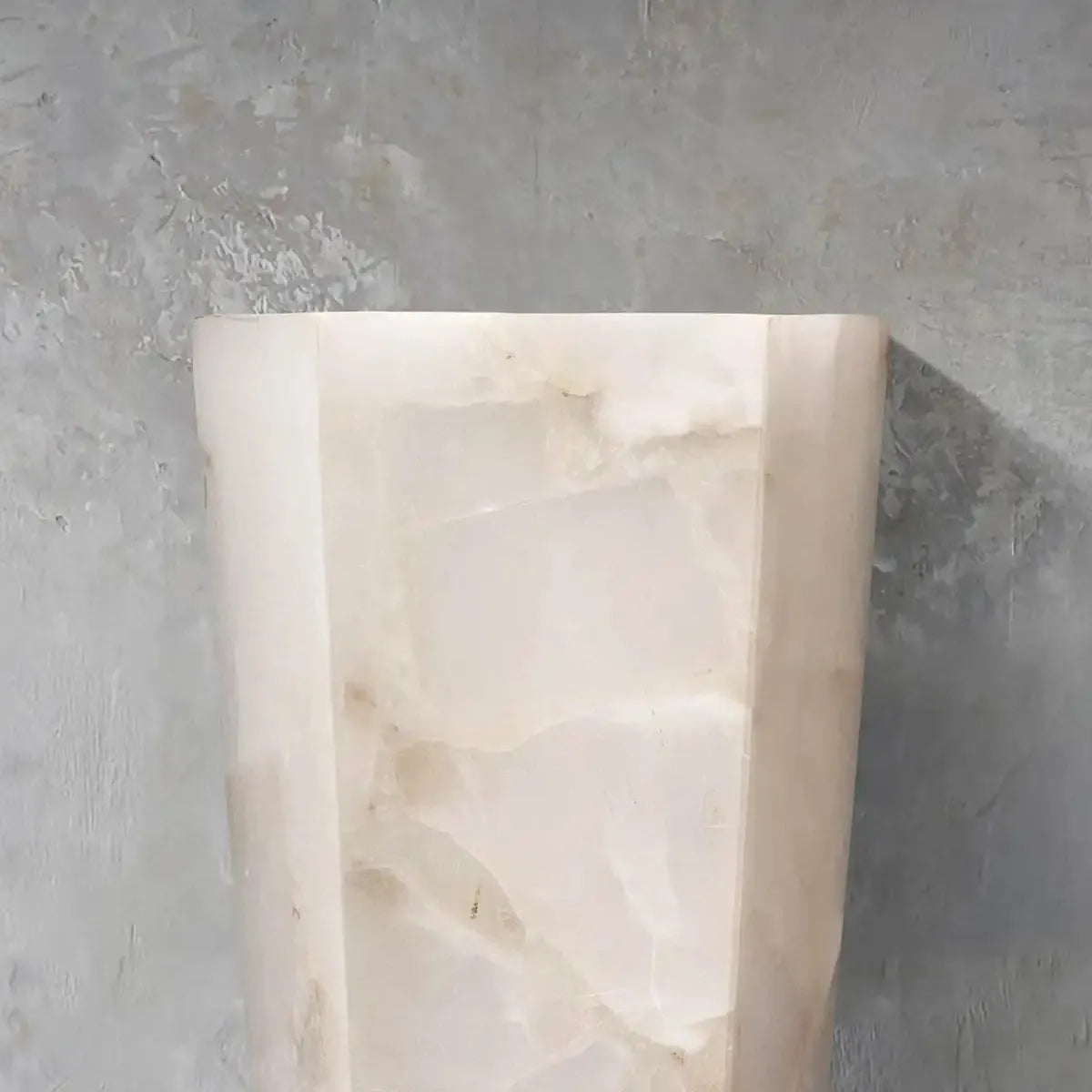 alabaster hexagonal sconce