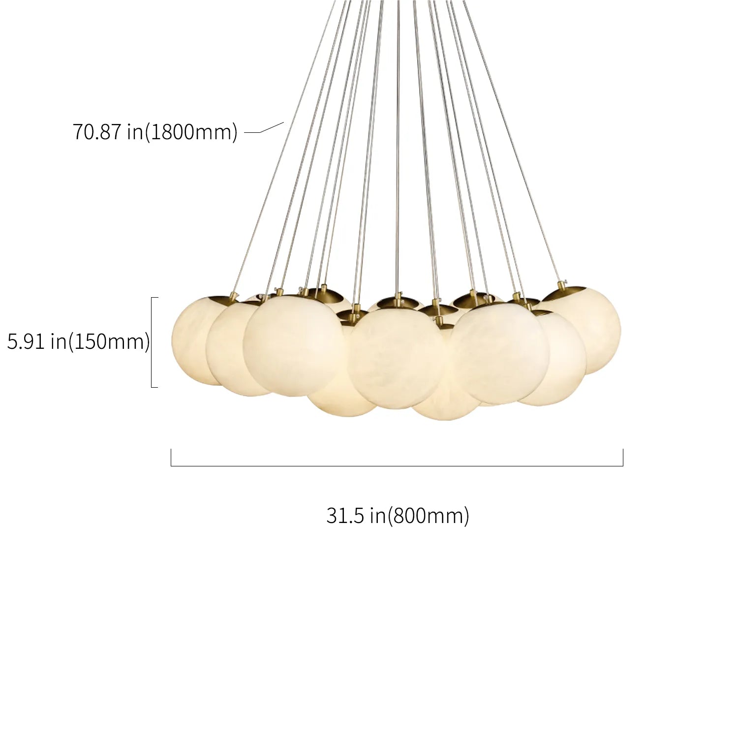 opal marble globe chandelier