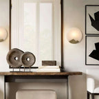 Alabaster Metal Frame Sconce Light Fixture- Elegant Modern Wall Lamps for Homes - View 3
