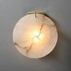 Alabaster Moon Disc Wall Sconce | Brass-Accented Statement Lighting