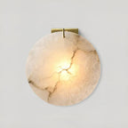 Alabaster Moon Disc Wall Sconce | Brass-Accented Statement Lighting - View 2